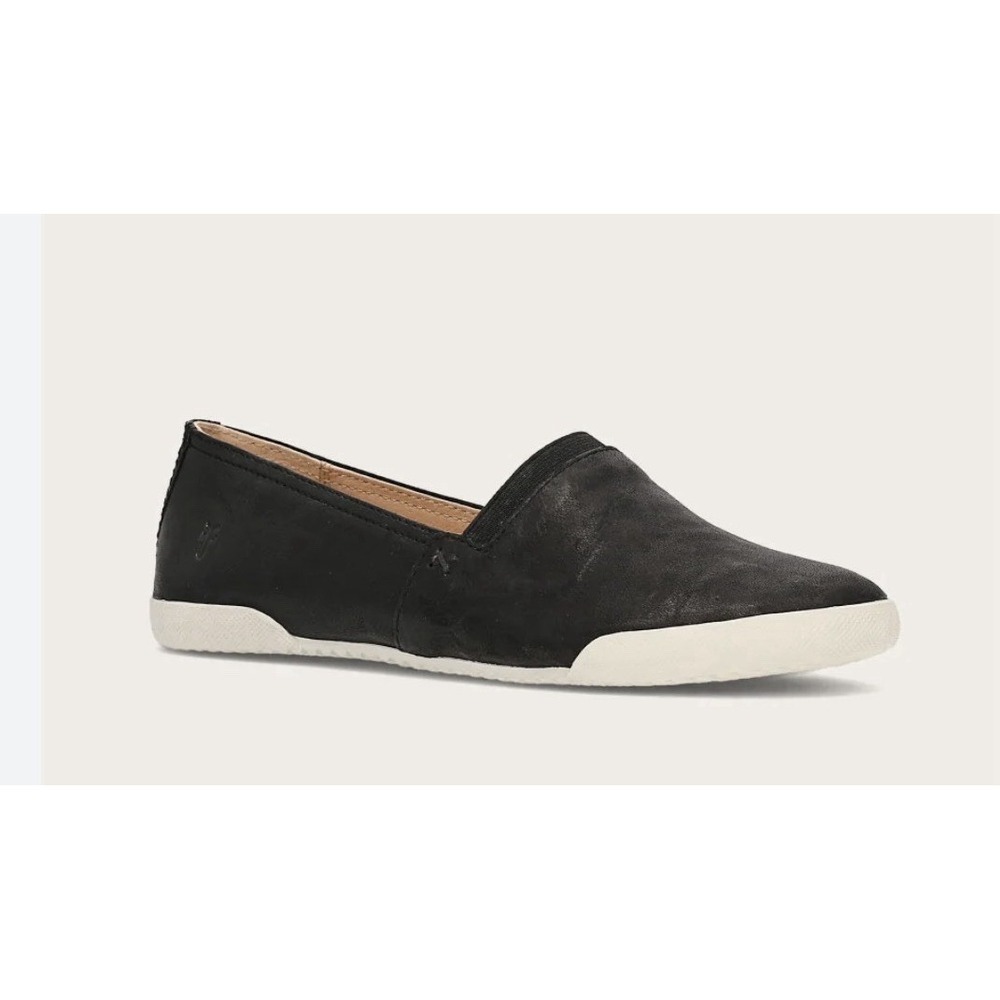 Frye Shoes Womens 8M Melanie Slip On Flats Leather Black 3471146-Blk